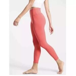 Athleta Elation Ultra High-Rise 7/8 Leggings XS Coral Petal Pocket Squat-Proof